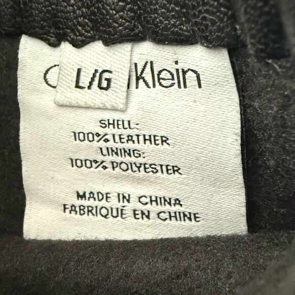 Calvin Klein Men’s Black Leather Driving Gloves Size Large Reticketed Macy’s Tag - Picture 3 of 5